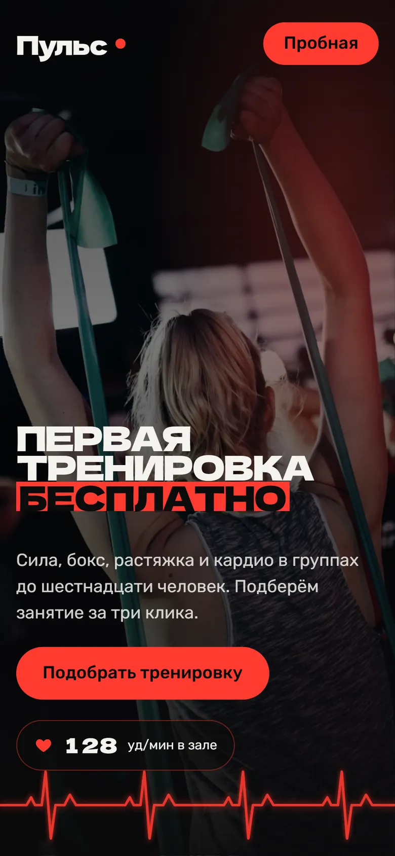 Пульс: концепт сайта на телефоне